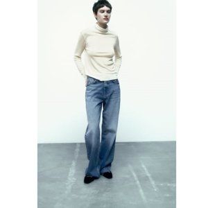 Zara white wool blend top